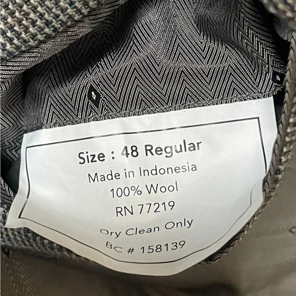 Joseph & Feiss Gold 100% Wool Gray Buttons Blazer Sport Jacket 48R - Picture 6 of 7